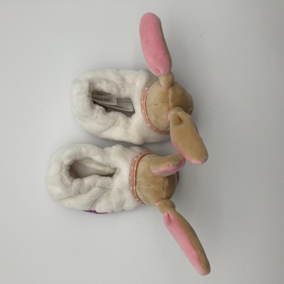 Doudou et Compagnie Paris Pink Bunny Rattle Baby Booties Slippers 0-6 Months - Picture 3 of 14